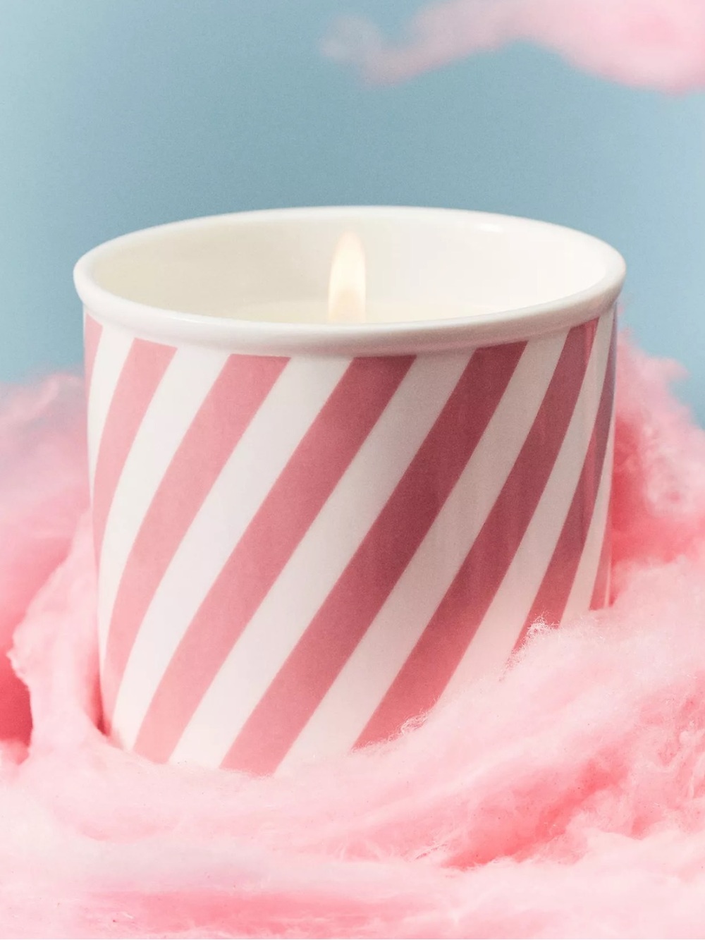 Anthropologie Cotton Candy Ice Cream Pint Glass Candle with Lid